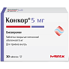 Купить Конкор 5 мг 30 шт таблетки покрытые пленочной оболочкой