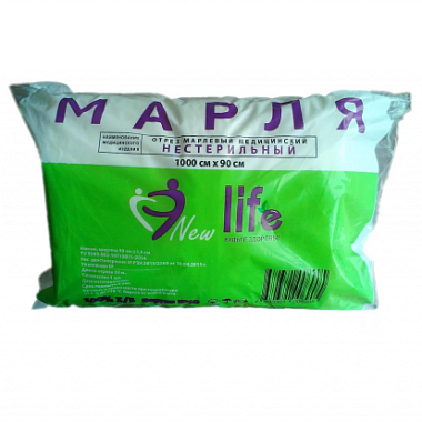 Купить New Life 10 м x 90 см 25-27 г/м² марля медицинская плотная