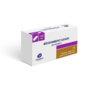 Купить Фенофибрат-Канон 145 мг 30 шт таблетки покрытые пленочной оболочкой