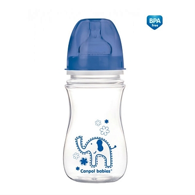 Купить Canpol babies PP EasyStart Colourful animals 240 мл бутылочка с широким горлышком антиколиковая 3+