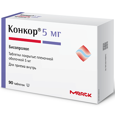 Купить Конкор 5 мг 90 шт таблетки покрытые пленочной оболочкой