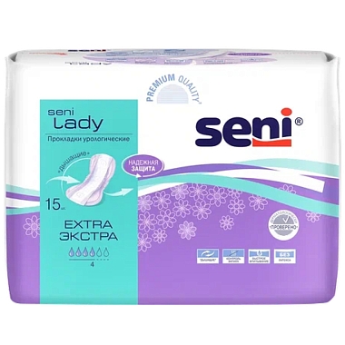 Купить Seni Lady Extra 15 шт  прокладки урологические 4 капли