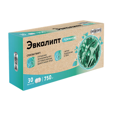 Купить BioForte Эвкалипт Премиум 750 мг 30 шт таблетки для рассасывания