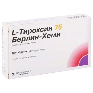 Купить Л-Тироксин 75 75 мкг 100 шт таблетки