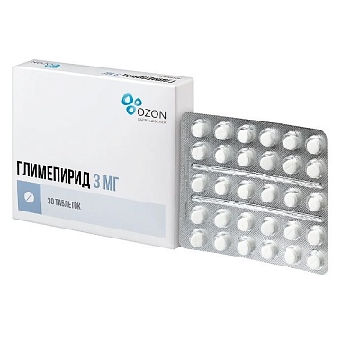 Купить Глимепирид 3 мг 30 шт таблетки