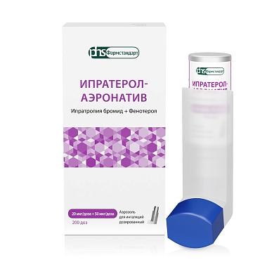 Купить Ипратерол-Аэронатив 20 мкг + 50 мкг 200 доз аэрозоль для ингаляций дозированный