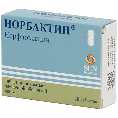 Купить Норбактин 400 мг 20 шт таблетки покрытые пленочной оболочкой