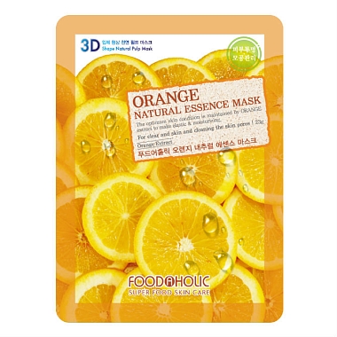 Купить FoodaHolic маска 23г ткан 3D с экстр апельсина Orange Natural Essence Mask