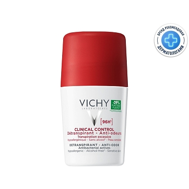 Купить Vichy Clinical Control 50 мл дезодорант-антиперспирант против избыточного потоотделения 96 ч