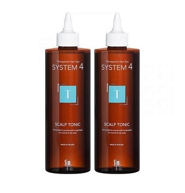 Купить System 4 500 мл 2 шт набор для практичных для роста волос тоник терапевтический Т для нормальной и жирной кожи головы