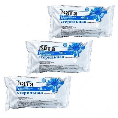 Купить Розовый Фламинго 50 г 3 шт вата хирургическая стерильная