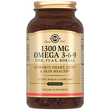 Купить Solgar ЭЖК Омега 3-6-9 1300 мг 120 шт капсулы