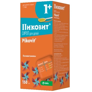 Купить Пиковит 1+ 150 мл сироп для детей