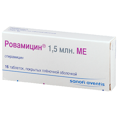 Купить Ровамицин 1,5 млн МЕ 16 шт таблетки покрытые оболочкой
