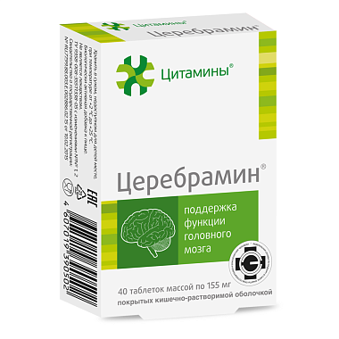 Купить Церебрамин 40 шт таблетки покрытые кишечнорастворимой оболочкой