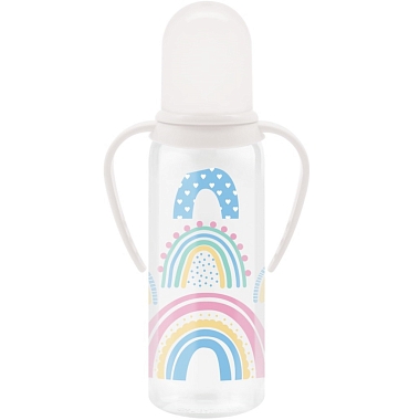 Купить Lubby 250 мл бутылочка для кормления с соской силиконовой с ручками 0 мес+ артикул 15200