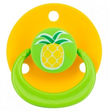 Купить Курносики 1 шт соска-пустышка латексная классическая с изогнутым нагубником ананасик артикул 13110 0+