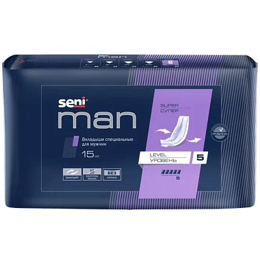 Купить Seni Man Super Level 5 15 шт вкладыши урологические для мужчин