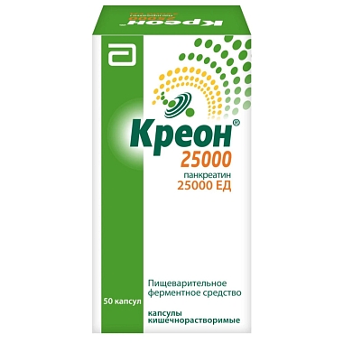 Купить Креон 25000 50 шт капсулы кишечнорастворимые