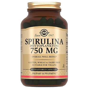 Купить Solgar Спирулина 750 мг 80 шт капсулы