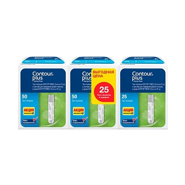 Купить Contour Plus 125 шт тест-полоски к глюкометру