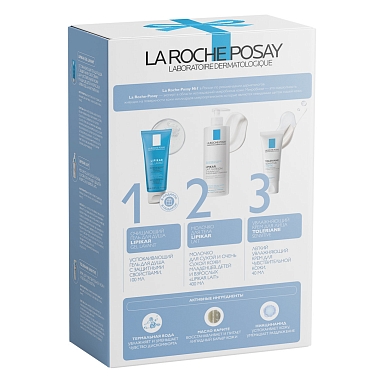 Купить La Roche-Posay Lipikar набор молочко 400 мл + гель для душа успокаивающий 100 мл + крем для лица 40 мл