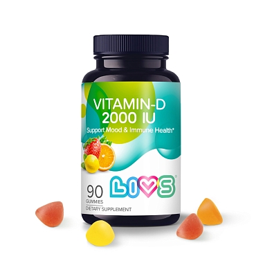 Купить LIVS Витамин D3 2000 МЕ 90 шт мармеладные пастилки со вкусом фруктов и ягод