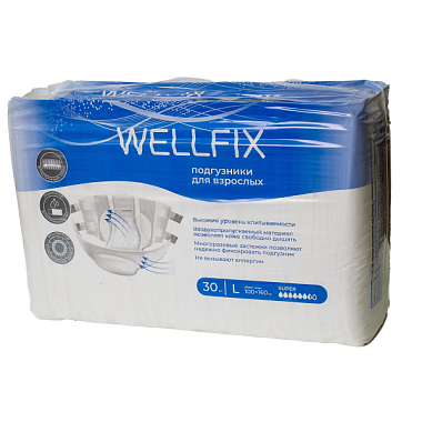 Купить Wellfix 30 шт подгузники для взрослых размер L (100-160 см)