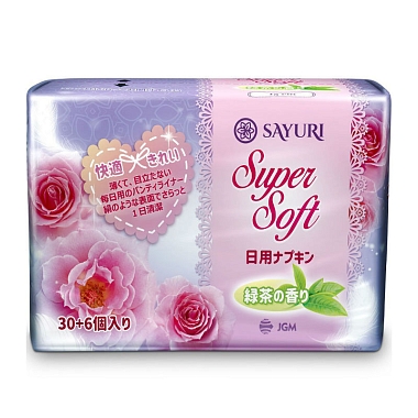 Купить Sayuri Super Soft 36 шт прокладки ежедневные гигиенические с ароматом зелёного чая