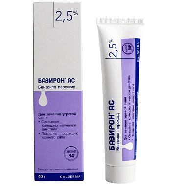 Купить Базирон АС 2,5 % 40 г гель