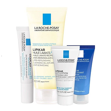 Купить La Roche-Posay Lipikar набор масло Lipikar 100мл + Гель Lipikar 15мл + молочко Lipikar 15мл + Cicaplast 15мл