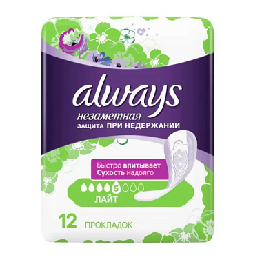 Купить Always Normal Light 12 шт прокладки урологические для взрослых незаметная защита при недержании