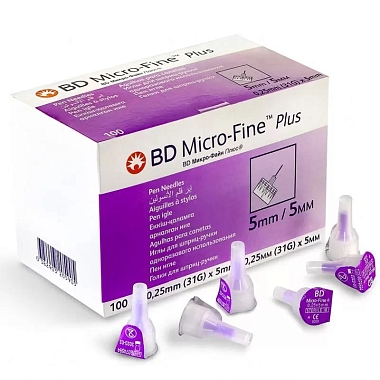 Купить Микро-Файн Плюс иглы 31 G 0,25 x 5 мм 100 шт фиолетовый