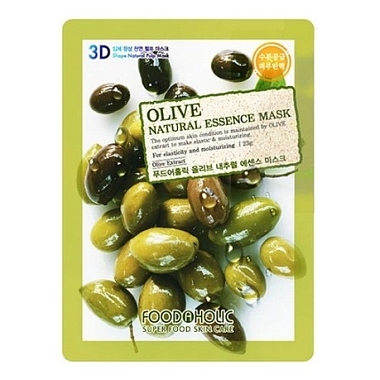 Купить FoodaHolic маска 23г ткан 3D c экстр оливы Olive Natural Essence Mask