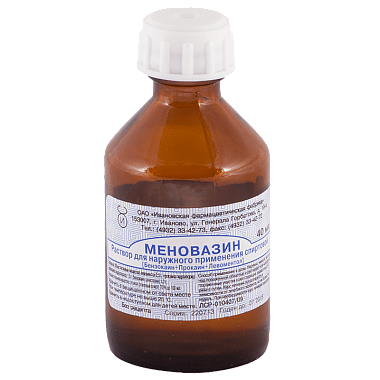 Купить Меновазин 40 мл спиртовой раствор для наружного применения флакон