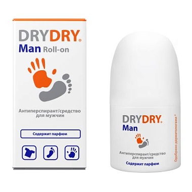 Купить DryDry Man Roll-on 50 мл дезодорант-антиперспирант от потоотделения для мужчин