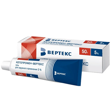 Купить Кетопрофен-Вертекс 5 % 50 г гель для наружного применения