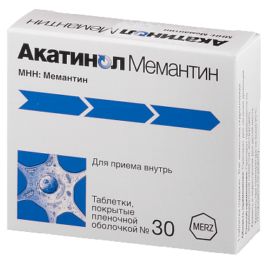 Купить Акатинол Мемантин 10 мг 30 шт таблетки покрытые пленочной оболочкой