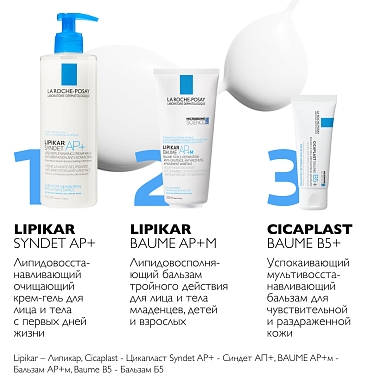 Купить La Roche-Posay Lipikar Baume АР+ M  Triple-Action Balm Eco Tube 200 мл бальзам липидовосполняющий