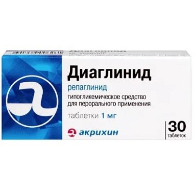 Купить Диаглинид 1 мг 30 шт таблетки