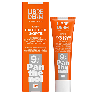 Купить Librederm Пантенол Форте 9 % 30 мл крем при ожогах 0+