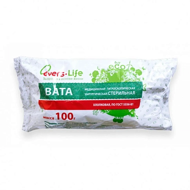 Купить Eversmed 100 г вата хирургическая гигроскопическая стерильная
