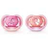 Купить Philips Avent Ultra Air Desing SCF345/22 2 шт соска-пустышка силиконовая ортодонтическая 6-18 мес для девочек