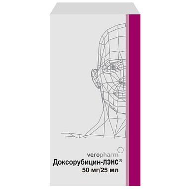 Купить Доксорубицин-ЛЭНС 2 мг/мл 25 мл 1 шт концентрат для приготовления раствора для внутриартериального внутривенного и внутрипузырного введения