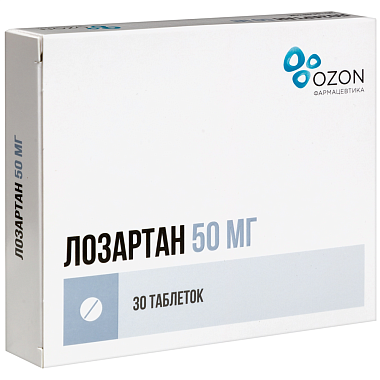 Купить Лозартан 50 мг 30 шт таблетки покрытые пленочной оболочкой