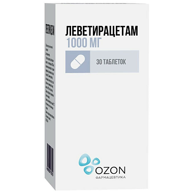 Купить Леветирацетам 1000 мг 30 шт таблетки покрытые пленочной оболочкой