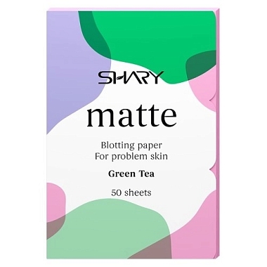 Купить Shary 50 шт салфетки для лица матирующие для проблемной кожи зеленый чай