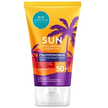 Купить Фитокосметик Био Косметолог 150 мл крем солнцезащитный гиалуроновый SPF50+