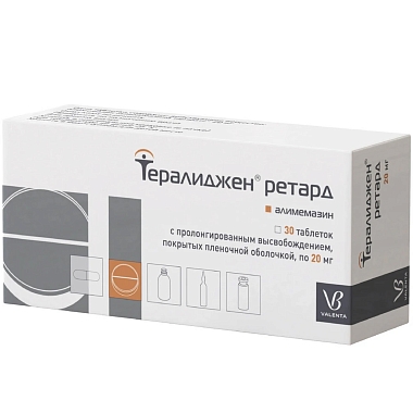 Купить Тералиджен Ретард 20 мг 30 шт таблетки с пролонгированным высвобождением покрытые пленочной оболочкой