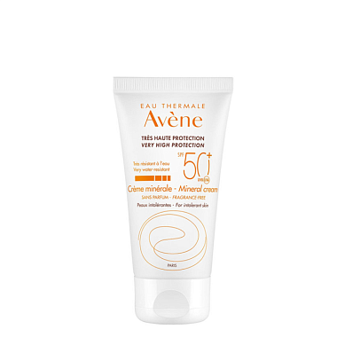 Купить Avene SPF 50+ 50 мл крем солнцезащитный с минеральным экраном